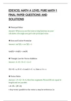 Edexcel Math A Level Pure Math 1&NewLine;Final Paper Questions And&NewLine;Solutions