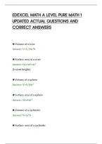 Edexcel Math A Level Pure Math 1&NewLine;Updated Actual Questions And&NewLine;Correct Answers