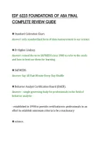 Edf 6225 Foundations Of Aba Final&NewLine;Complete Review Guide