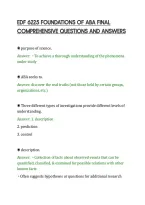 Edf 6225 Foundations Of Aba Final&NewLine;Comprehensive Questions And Answers