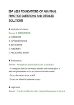 Edf 6225 Foundations Of Aba Final&NewLine;Practice Questions And Detailed&NewLine;Solutions