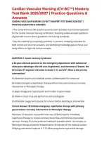 Cardiac-Vascular Nursing &lpar;CV-BC&trade;&rpar; Mastery Test Bank 2026&sol;2027 &vert; Practice Questions & Answers