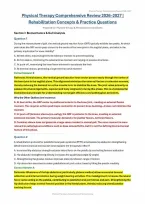 Physical Therapy Comprehensive Review 2026&ndash;2027 Rehabilitation Concepts & Practice Questions