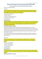 Physical Therapy Practice Exam &lpar;PDF&rpar; &vert; &lpar;2026&ndash;2027&rpar; Musculoskeletal &vert; Neurological