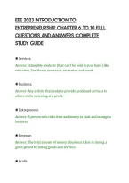 Eee 2023 Introduction To&NewLine;Entrepreneurship Chapter 6 To 10 Full&NewLine;Questions And Answers Complete&NewLine;Study Guide
