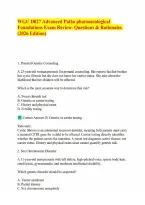 WGU D027 Advanced Patho pharmacological Foundations Exam Review- Questions & Rationales &lpar;2026 Edition&rpar;