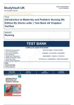 Test Bank Introduction to Maternity and Pediatric Nursing 9th Edition By Gloria Leifer &vert; Test Bank Verified&comma; A&plus; Grade 9780323826808&NewLine;