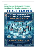 Comprehensive Radiographic Pathology &ndash; Eisenberg &lpar;8th Edition&rpar; &ndash; Complete Test Bank Chapters 1&ndash;12 Complete Practice Questions with Answers