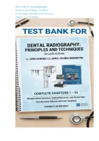 Test Bank for Dental Radiography&colon; Principles and Techniques 7th Edition by Joen Iannucci & Laura Jansen Howerton &vert; Chapters 1&ndash;35 Complete Practice Questions with Answers  &vert; NBDHE Exam Prep