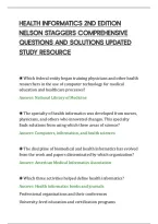 Health Informatics 2Nd Edition&NewLine;Nelson Staggers Comprehensive&NewLine;Questions And Solutions Updated&NewLine;Study Resource