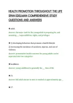 Health Promotion Throughout The Life&NewLine;Span Edelman Comprehensive Study&NewLine;Questions And Answers