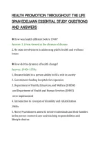 Health Promotion Throughout The Life&NewLine;Span Edelman Essential Study Questions&NewLine;And Answers