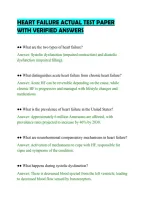 Heart Failure Actual Test Paper&NewLine;With Verified Answers