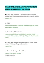 Heart Failure Exam Prep Questions&NewLine;And Answers Full Solution