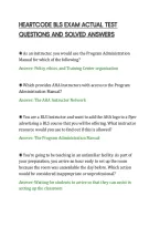 Heartcode Bls Exam Actual Test&NewLine;Questions And Solved Answers&NewLine;