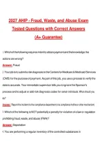 AHIP Fraud&comma; Waste&comma; and Abuse Exam &lpar;Latest 2026&sol;2027&rpar; Questions with Correct Answers Pass the Exam&comma; 100&percnt; Verified