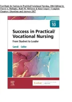 Test Bank for Success in Practical&sol;Vocational Nursing&colon; From Student to Leader&comma; 10th Edition by Lisa Carroll & Janyce L&period; Collier &vert; Complete Chapters 1&ndash;19 &vert; Questions & Answers 2027&NewLine;