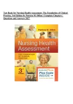 Test Bank for Nursing Health Assessment&colon; The Foundation of Clinical Practice&comma; 3rd Edition by Patricia M&period; Dillon &vert; Complete Chapters &vert; Questions & Answers 2027