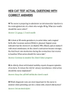 Hesi Cat Test Actual Questions With&NewLine;Correct Answers&NewLine;