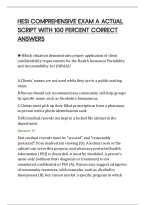 Hesi Comprehensive Exam A Actual&NewLine;Script With 100 Percent Correct&NewLine;Answers