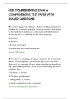 Hesi Comprehensive Exam A&NewLine;Comprehensive Test Paper With&NewLine;Solved Questions