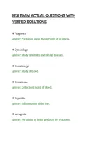 Hesi Exam Actual Questions With&NewLine;Verified Solutions