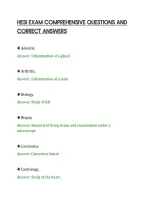 Hesi Exam Comprehensive Questions And&NewLine;Correct Answers