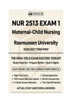 NUR 2513 &sol; NUR 2513 Exam 1 &mdash; Maternal-Child&NewLine;Nursing &vert; Rasmussen University &vert; 2026&sol;2027 Exam Prep &plus; Practice 100 Q&A &plus;&NewLine;Rationales