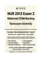 NUR 2513 &sol; NUR 2513 Exam 2 &mdash; Maternal-Child&NewLine;Nursing &vert; Rasmussen University &vert; 2026&sol;2027 Exam Prep &plus; Practice 100 Q&A &plus;&NewLine;Rationales