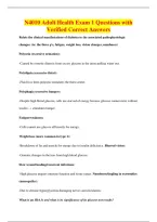 N4010 Adult Health Exam 1 Questions with&NewLine;Verified Correct Answers