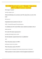 NCCER Electrical Level 1 Module 5 Questions&NewLine;with Verified Correct Answers