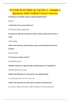NCCER ELECTRICAL LEVEL 1 - Module 1&NewLine;Questions with Verified Correct Answers