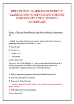 Iowa Dental Board Jurisprudence Exam Prep&colon; 350 Practice Questions with Answers & Rationales &vert; 2026 Study Guide & Test Review&NewLine;&NewLine;