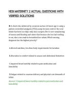 Hesi Maternity 2 Actual Questions With&NewLine;Verified Solutions&NewLine;
