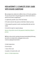 Hesi Maternity 2 Complete Study Guide&NewLine;With Solved Questions