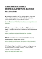 Hesi Maternity Peds Exam 6&NewLine;Comprehensive Test Paper Questions&NewLine;And Solutions