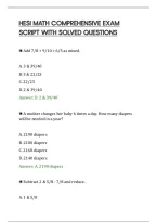 Hesi Math Comprehensive Exam&NewLine;Script With Solved Questions