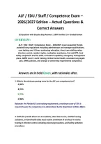 ALF &sol; EDU &sol; Staff &sol; Competence Exam &ndash; 2026&sol;2027 Edition &ndash; Actual Questions & Correct Answers 