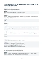 Exam 2 Sadler Updated Actual Questions With&NewLine;Correct Answers