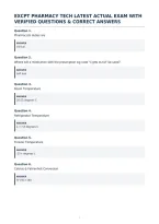 Excpt Pharmacy Tech Latest Actual Exam With&NewLine;Verified Questions & Correct Answers&NewLine;