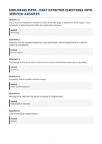 Exploring Data - D467 Expected Questions With&NewLine;Verified Answers