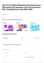 NHA CPT Certified Phlebotomy Technician Exam &vert; 100 Practice Test Questions with Correct Answers PDF &vert; Complete Exam Prep 2026&ndash;2027