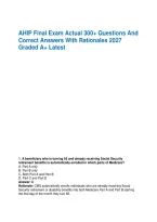 AHIP Final Exam Actual 300&plus; Questions And Correct Answers With Rationales 2027 Graded A&plus; Latest&NewLine;&NewLine;