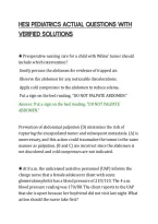 Hesi Pediatrics Actual Questions With&NewLine;Verified Solutions