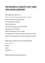 Hesi Pediatrics Complete Study Guide&NewLine;With Solved Questions