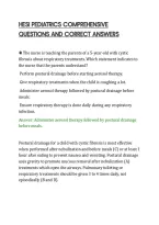 Hesi Pediatrics Comprehensive&NewLine;Questions And Correct Answers