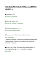 Hesi Pediatrics Fully Solved Exam Paper&NewLine;Graded A&plus;
