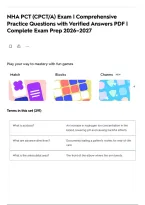 NHA PCT &lpar;CPCT&sol;A&rpar; Exam &vert; Comprehensive Practice Questions with Verified Answers PDF &vert; Complete Exam Prep 2026&ndash;2027
