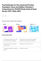 Psychotherapy for the Advanced Practice Psychiatric Nurse 2nd Edition &lpar;Wheeler&rpar; &vert; Comprehensive PMHNP Study Guide & Exam Review PDF &vert; 2026&ndash;2027