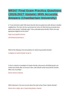 NR547 Final Exam Practice Questions &lpar;2026&sol;2027 Update&rpar; With Accurate Answers &lpar;Chamberlain University&rpar;
